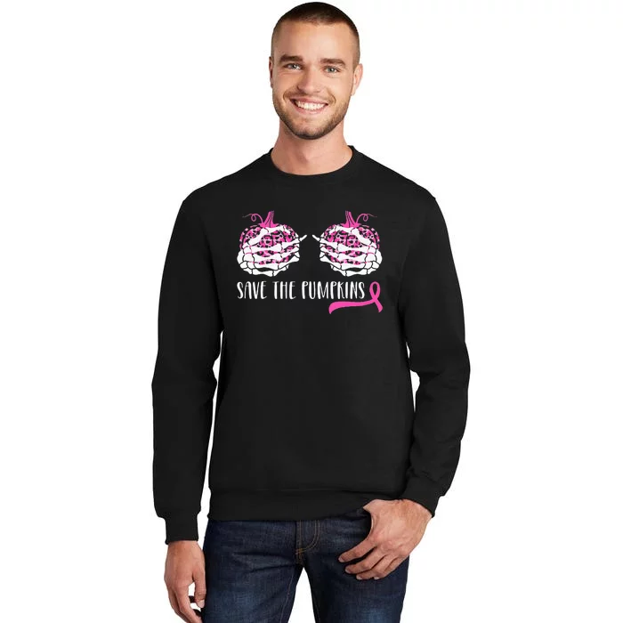 Breast Cancer Awareness Save Pumpkins Halloween Tall Sweatshirt