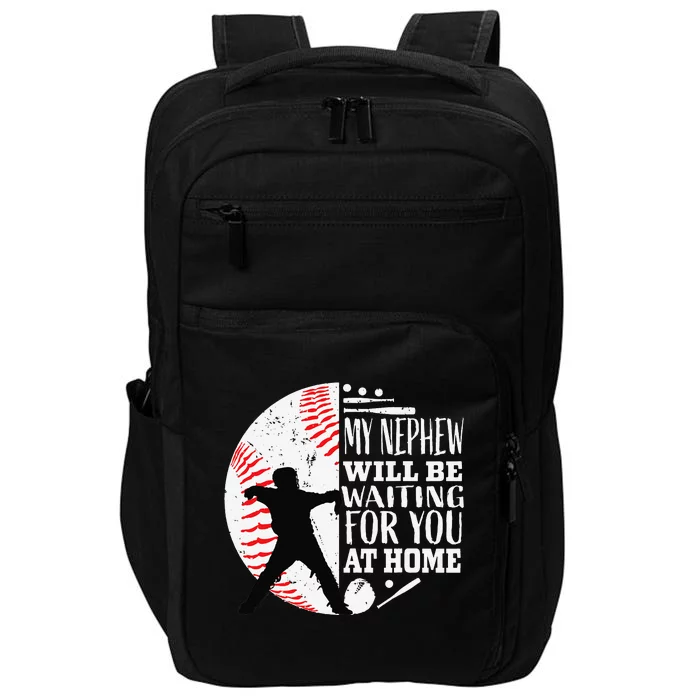 Baseball Catcher Aunt Uncle Nephew Sayings Quotes Graphic Impact Tech Backpack