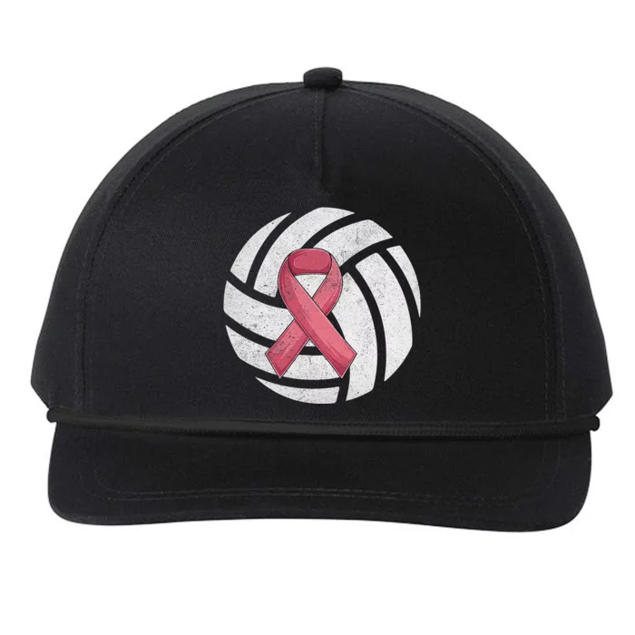 Breast Cancer Awareness Together We Fight Volleyball Pink Snapback Five-Panel Rope Hat