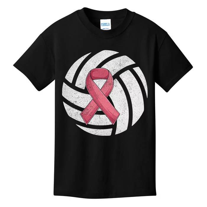 Breast Cancer Awareness Together We Fight Volleyball Pink Kids T-Shirt