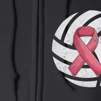 Breast Cancer Awareness Together We Fight Volleyball Pink Full Zip Hoodie