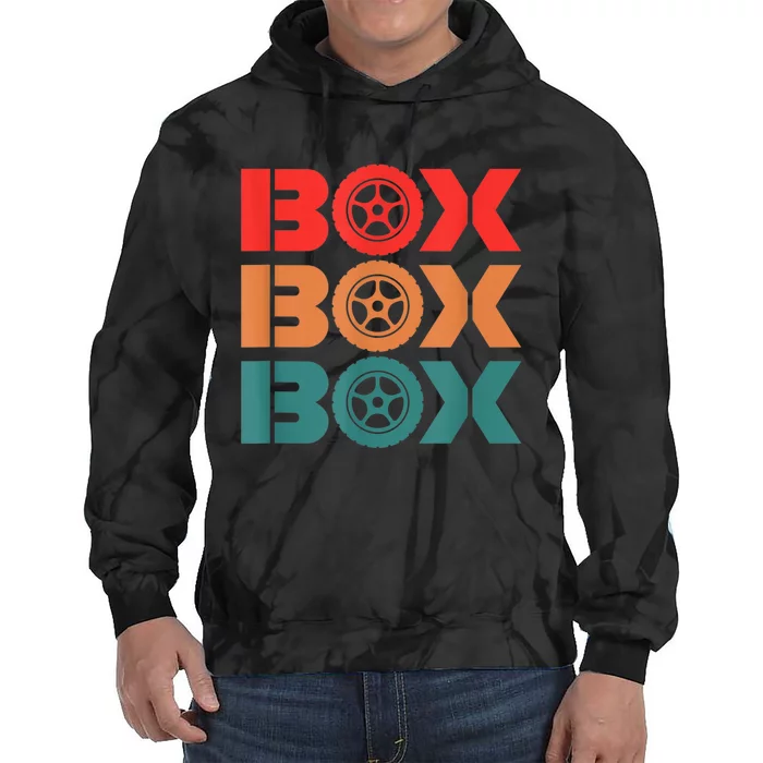 Box Car Auto Wheel Drag Racing Racer Retro Tie Dye Hoodie