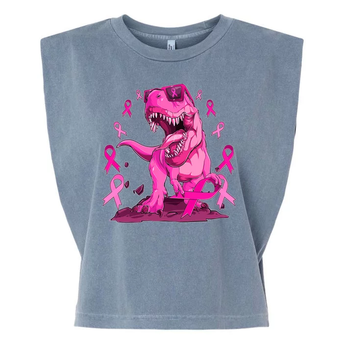 Breast Cancer Awareness Wear Pink Trex Dinosaur Garment-Dyed Women's Muscle Tee