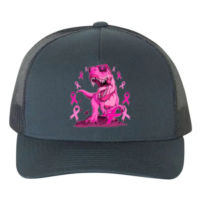 Breast Cancer Awareness Wear Pink Trex Dinosaur Yupoong Adult 5-Panel Trucker Hat