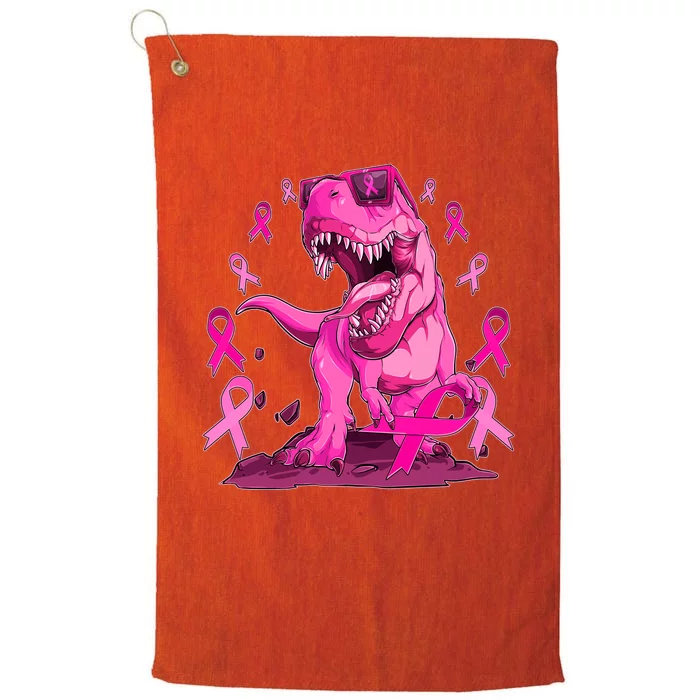 Breast Cancer Awareness Wear Pink Trex Dinosaur Platinum Collection Golf Towel