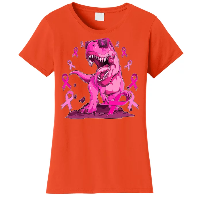 Breast Cancer Awareness Wear Pink Trex Dinosaur Women's T-Shirt