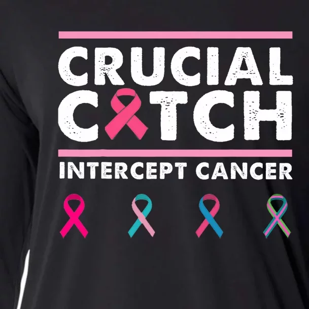 Breast Cancer Awareness Crucial A Catch Intercept Cancer Cooling Performance Long Sleeve Crew