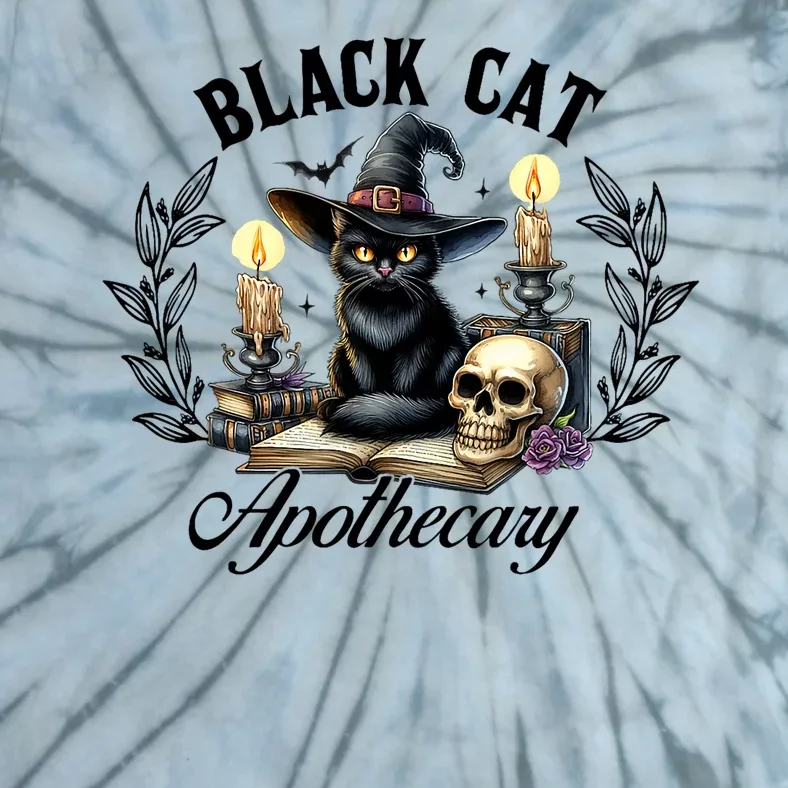 Black Cat Apothecary Funny Halloween Witchy Women Pet Love Tie-Dye T-Shirt