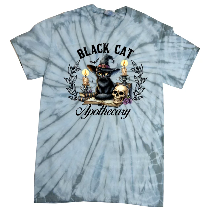 Black Cat Apothecary Funny Halloween Witchy Women Pet Love Tie-Dye T-Shirt