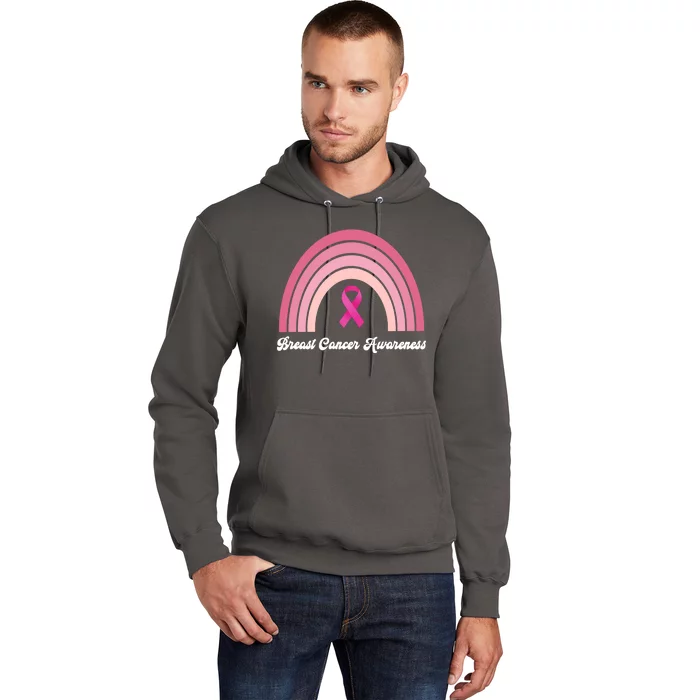 Breast Cancer Awareness Pink Rainbow Ribbon Hoodie