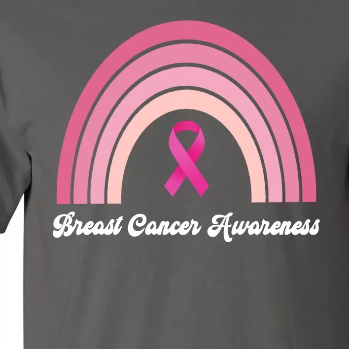 Breast Cancer Awareness Pink Rainbow Ribbon Tall T-Shirt