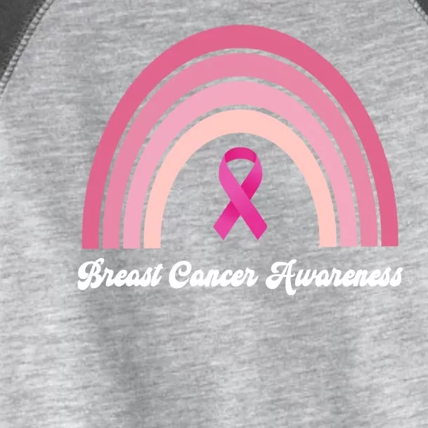 Breast Cancer Awareness Pink Rainbow Ribbon Toddler Fine Jersey T-Shirt