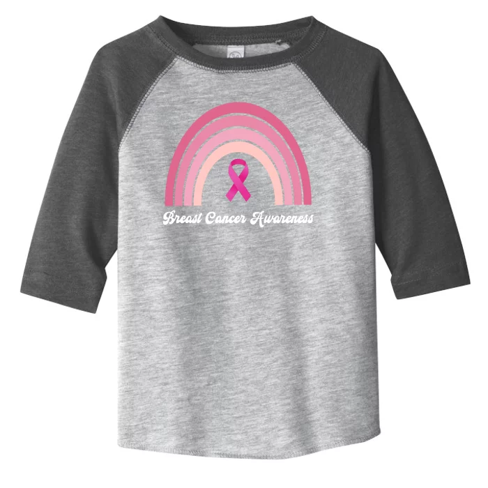 Breast Cancer Awareness Pink Rainbow Ribbon Toddler Fine Jersey T-Shirt