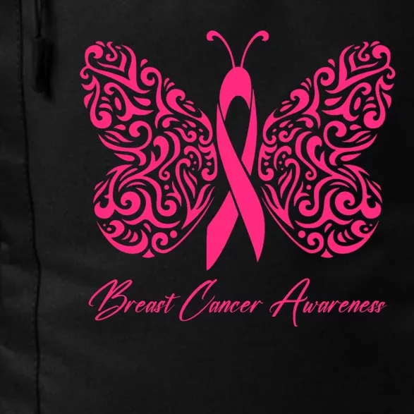 Breast Cancer Awareness Pink Butterfly Ribbon Daily Commute Backpack