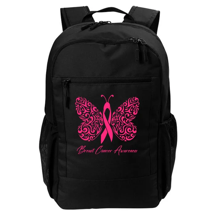 Breast Cancer Awareness Pink Butterfly Ribbon Daily Commute Backpack