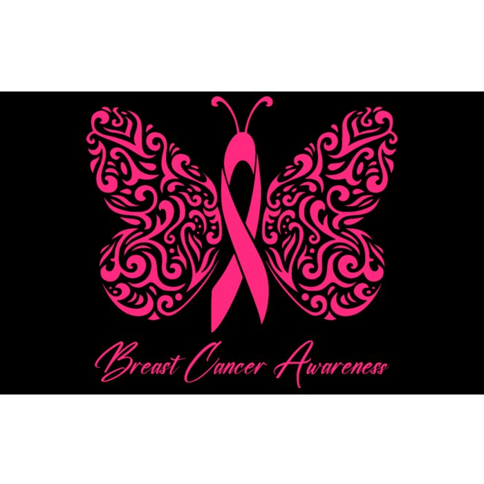 Breast Cancer Awareness Pink Butterfly Ribbon Bumper Sticker