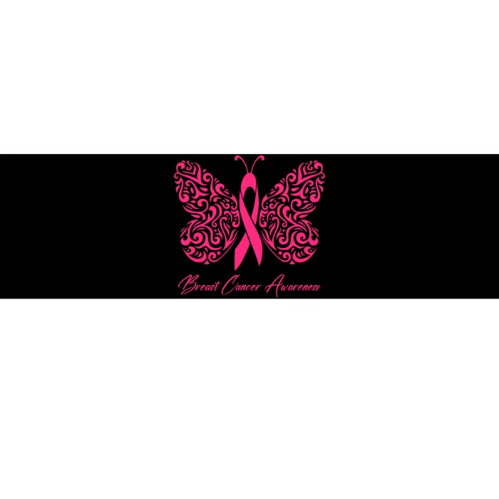 Breast Cancer Awareness Pink Butterfly Ribbon Bumper Sticker