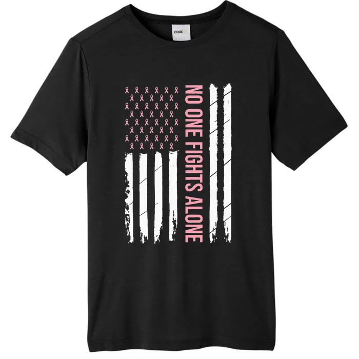 Breast Cancer Awareness Pink Ribbon USA American Flag ChromaSoft Performance T-Shirt