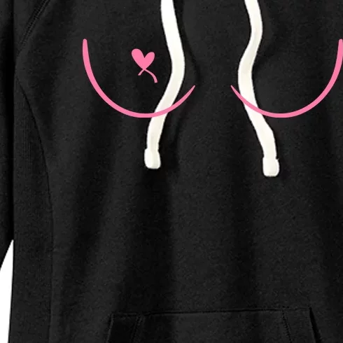 Breast Cancer Awareness Breast Heart Women's Fleece Hoodie