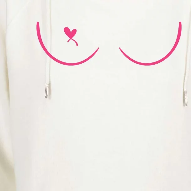 Breast Cancer Awareness Breast Heart Womens Funnel Neck Pullover Hood