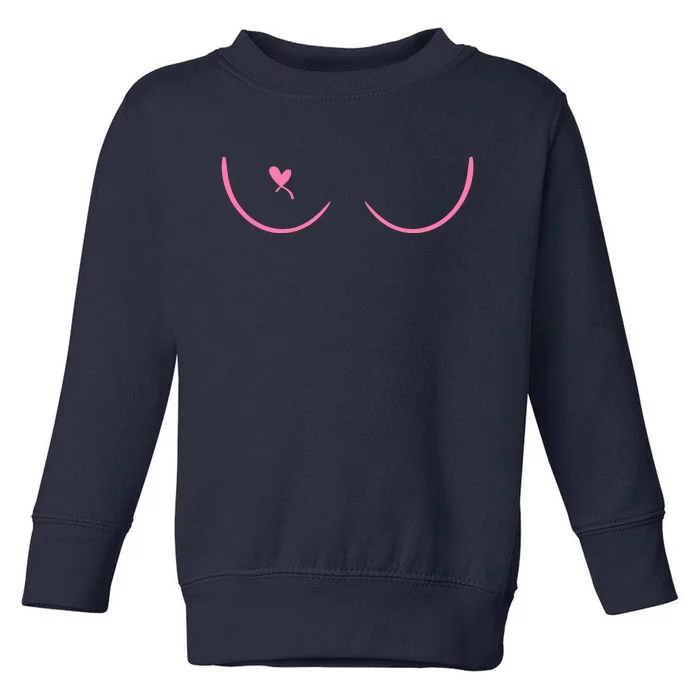 Breast Cancer Awareness Breast Heart Toddler Sweatshirt