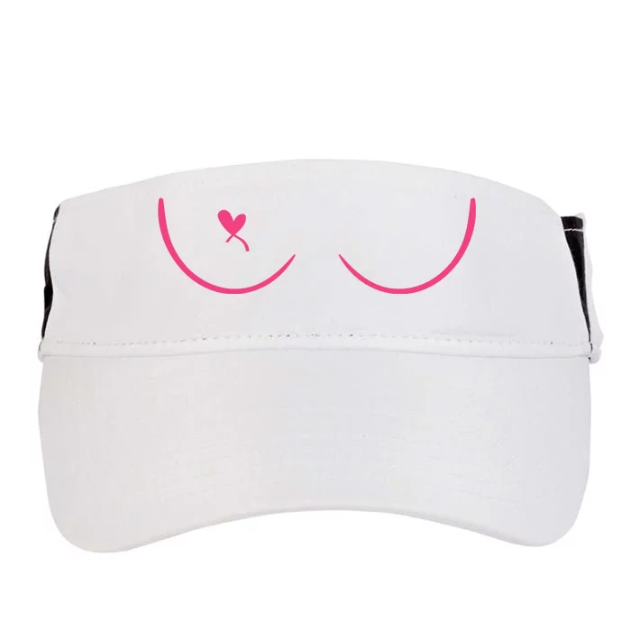 Breast Cancer Awareness Breast Heart Adult Drive Performance Visor