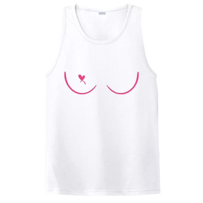 Breast Cancer Awareness Breast Heart Performance Tank