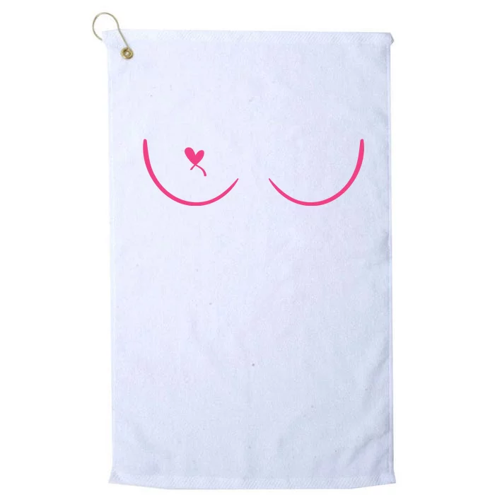 Breast Cancer Awareness Breast Heart Platinum Collection Golf Towel