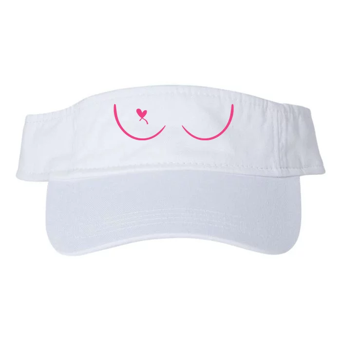 Breast Cancer Awareness Breast Heart Valucap Bio-Washed Visor