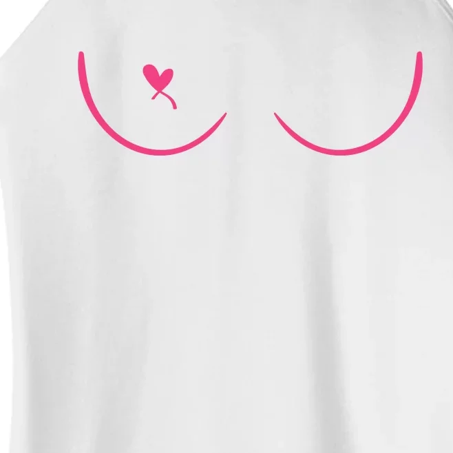 Breast Cancer Awareness Breast Heart Women’s Perfect Tri Rocker Tank