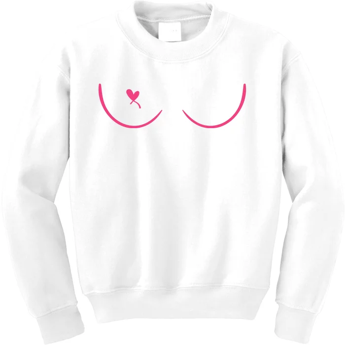 Breast Cancer Awareness Breast Heart Kids Sweatshirt