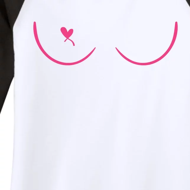 Breast Cancer Awareness Breast Heart Women's Tri-Blend 3/4-Sleeve Raglan Shirt