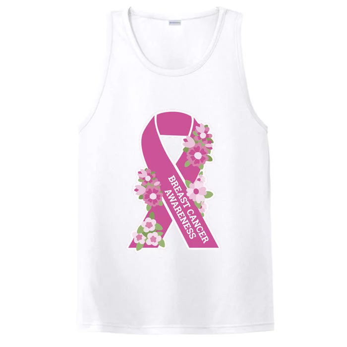 Breast Cancer Awareness Floral Performance Tank