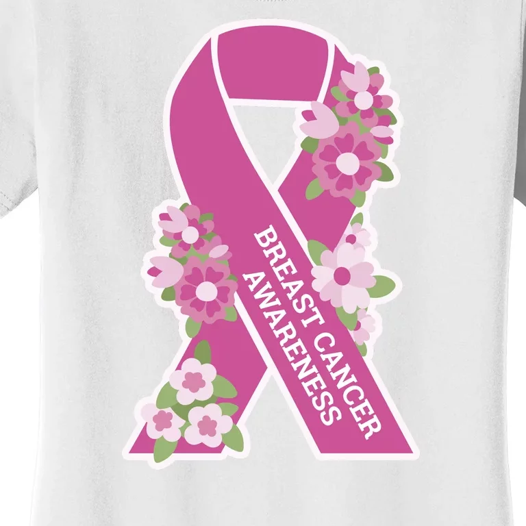 Breast Cancer Awareness Floral Women's T-Shirt