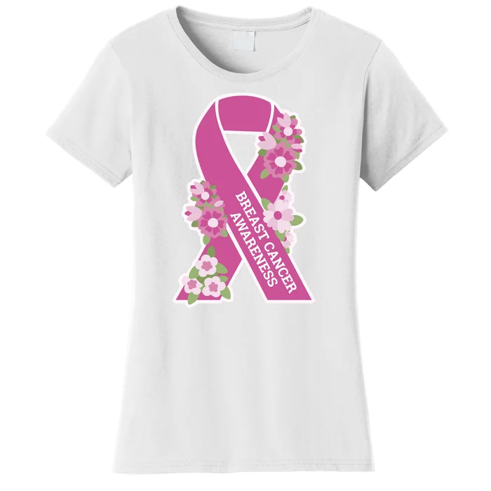 Breast Cancer Awareness Floral Women's T-Shirt