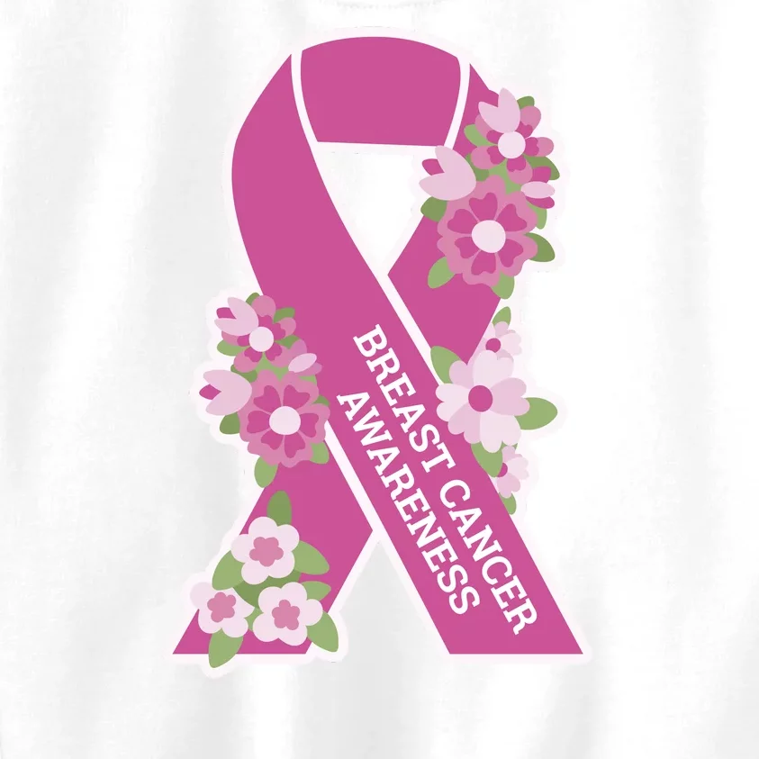 Breast Cancer Awareness Floral Kids Sweatshirt