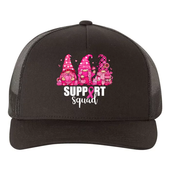 Breast Cancer Awareness Gnomes Support Squad Yupoong Adult 5-Panel Trucker Hat