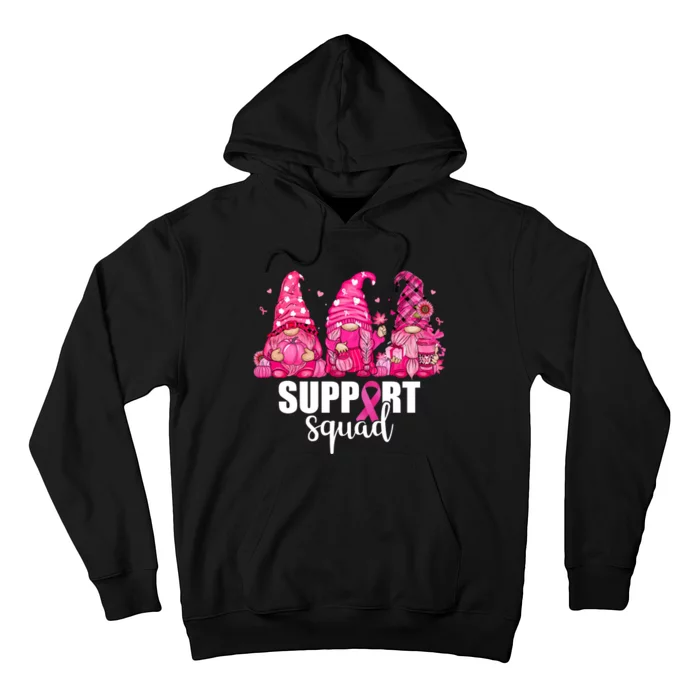 Breast Cancer Awareness Gnomes Support Squad Hoodie