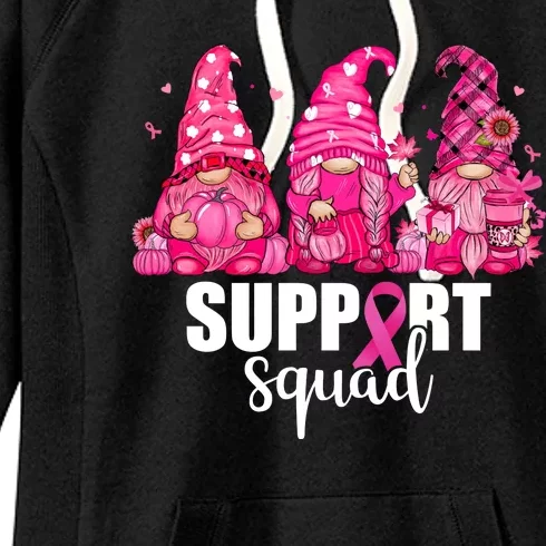 Breast Cancer Awareness Gnomes Support Squad Women's Fleece Hoodie