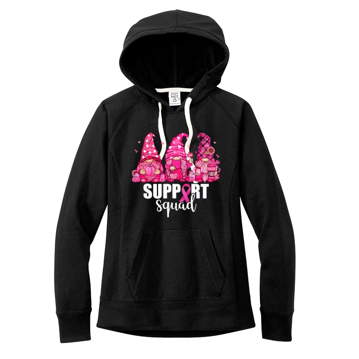 Breast Cancer Awareness Gnomes Support Squad Women's Fleece Hoodie