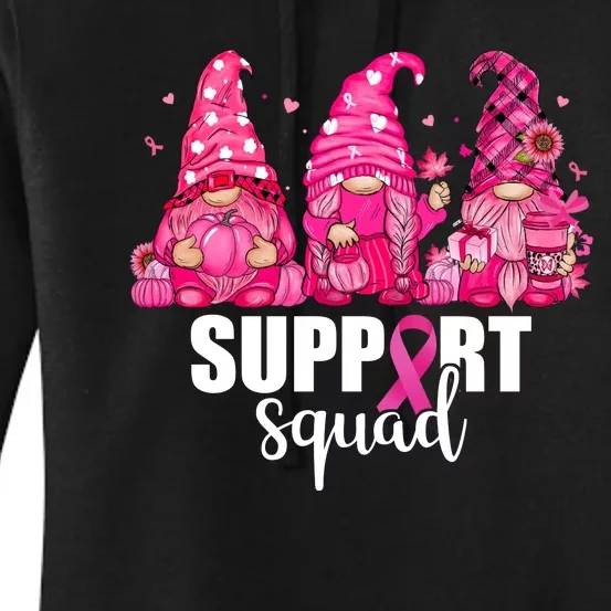 Breast Cancer Awareness Gnomes Support Squad Women's Pullover Hoodie