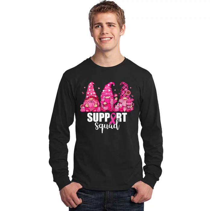 Breast Cancer Awareness Gnomes Support Squad Tall Long Sleeve T-Shirt