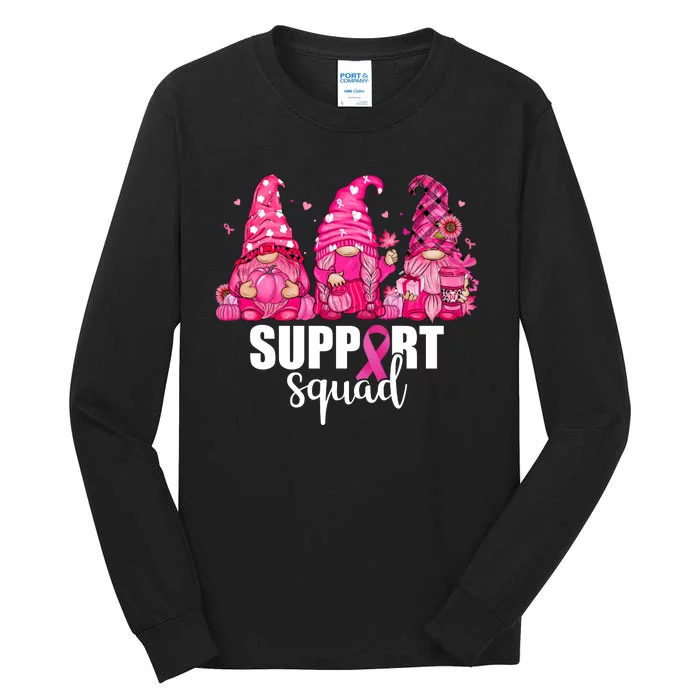 Breast Cancer Awareness Gnomes Support Squad Tall Long Sleeve T-Shirt