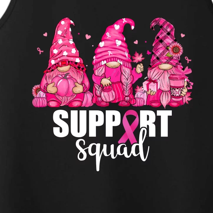 Breast Cancer Awareness Gnomes Support Squad Performance Tank