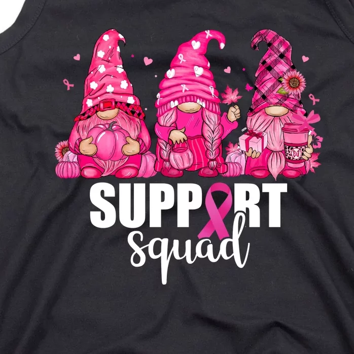 Breast Cancer Awareness Gnomes Support Squad Tank Top