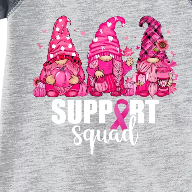 Breast Cancer Awareness Gnomes Support Squad Infant Baby Jersey Bodysuit