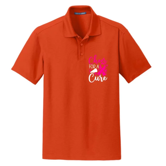 Breast Cancer Awareness Mom Cheerleading Cheer For The Cure Gift Dry Zone Grid Performance Polo