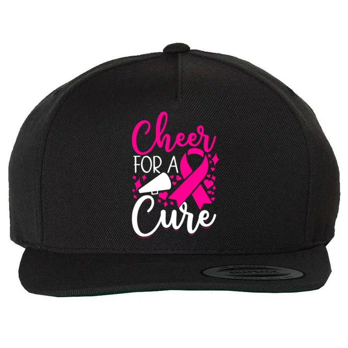 Breast Cancer Awareness Mom Cheerleading Cheer For The Cure Gift Wool Snapback Cap