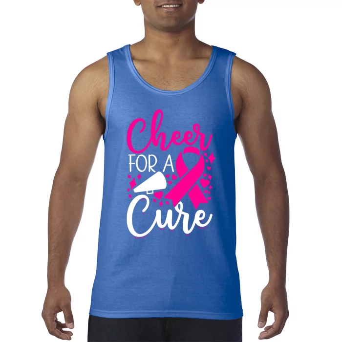 Breast Cancer Awareness Mom Cheerleading Cheer For The Cure Gift Tank Top