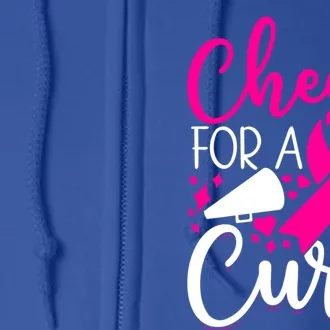 Breast Cancer Awareness Mom Cheerleading Cheer For The Cure Gift Full Zip Hoodie